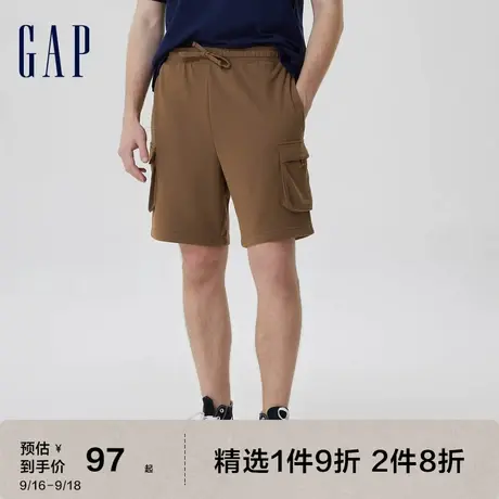 Gap男装工装短裤LOGO法式圈织软卫裤夏季2023新款602754休闲裤子图片