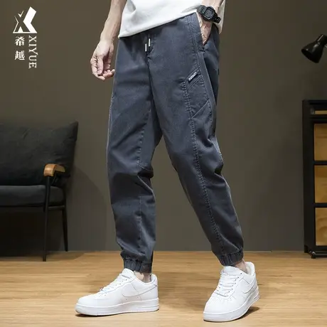 秋冬加绒男士牛仔休闲裤秋季男装大码九分宽松大码百搭哈伦裤子男商品大图