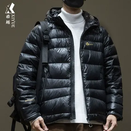 希越新国标90%鸭绒男士轻薄羽绒服男秋冬宽松大码保暖羽绒外套潮商品大图