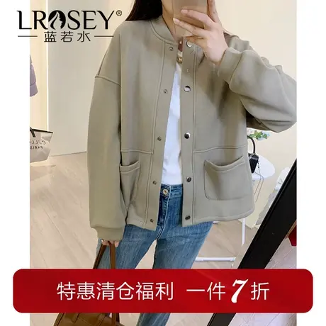 大码女装冬季新款美式宽松加绒棒球服胖MM休闲显瘦遮肉卫衣厚外套商品大图