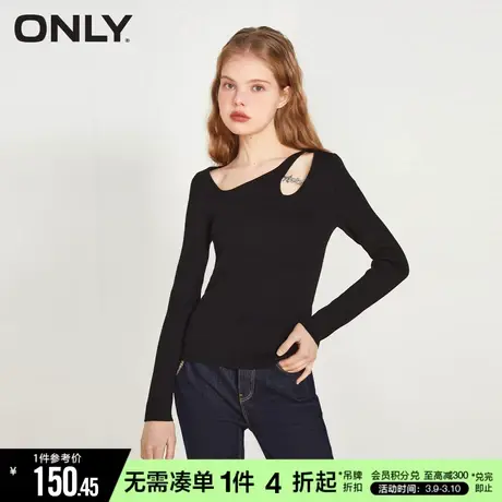 ONLY春秋领口显瘦针织衫女|123124034商品大图