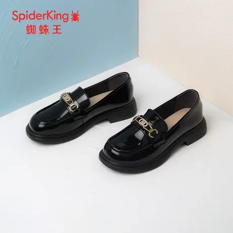 SPIDER KING/蜘蛛王乐福鞋女漆皮2023秋商场新款英伦风小皮鞋软底商品大图