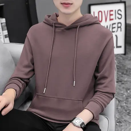 2023新款连帽卫衣男宽松潮流百搭春秋季加绒上衣服带帽衫外套男生商品大图