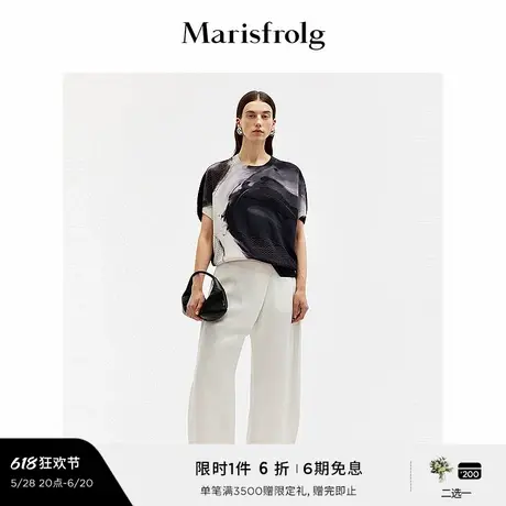 【艺术家灵感】玛丝菲尔夏气质圆领宽松针织上衣女图片