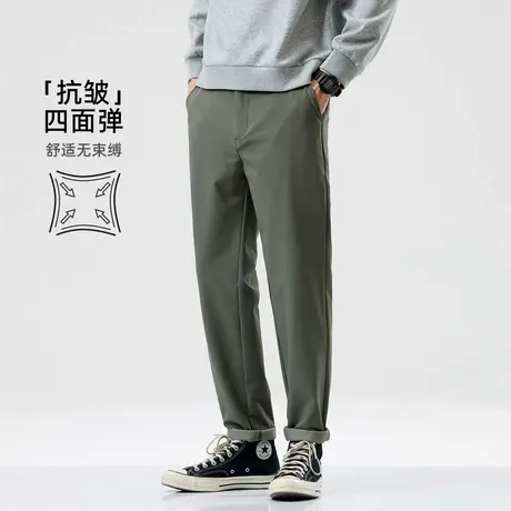 hansca 抗皱易打理 户外防风休闲裤男士秋季2024薄款直筒锥形长裤商品大图