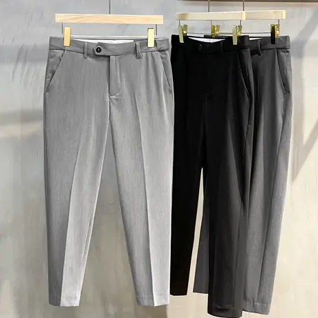 小西裤男士休闲裤夏季薄款韩版潮流休闲长裤小脚西装裤子男九分裤商品大图