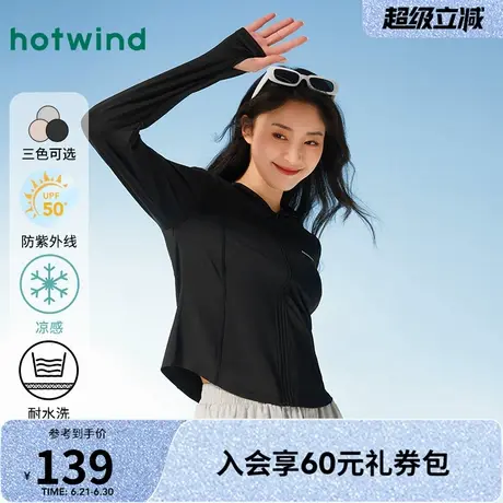 热风黑色修身防晒衣2025年夏季新款女士原纱薄款防晒服凉感防晒服图片