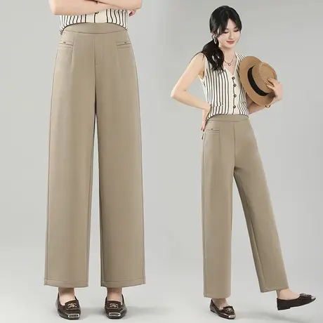 休闲梧桐裤女2025年春秋新款高腰遮肉显瘦直筒裤通勤百搭休闲长裤图片