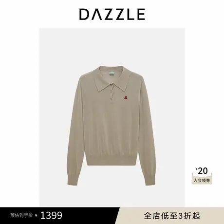 DAZZLE 地素奥莱毛衣2025年春季棉混纺葫芦标POLO衫针织衫图片