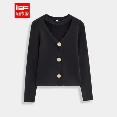 IEF/爱依服【微胖】大码女装2025秋季新款韩版女人味显瘦毛织上衣商品大图