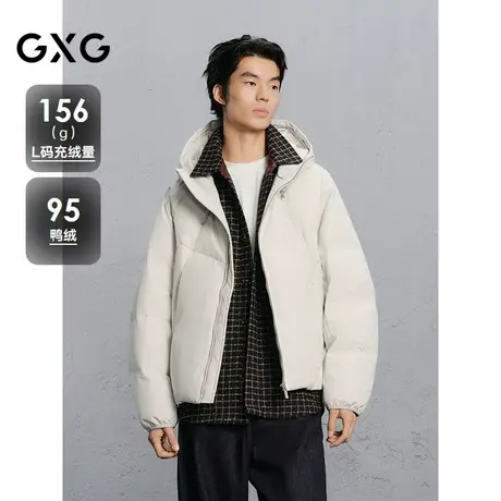 GXG男装 分割线绗缝连帽通勤羽绒服男24冬品G24XY24005商品大图