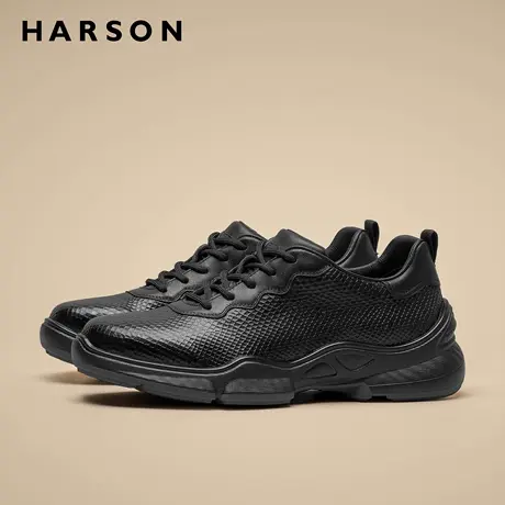 哈森男鞋春季2026新款男士皮鞋增高商务运动休闲鞋真皮软底公务鞋商品大图