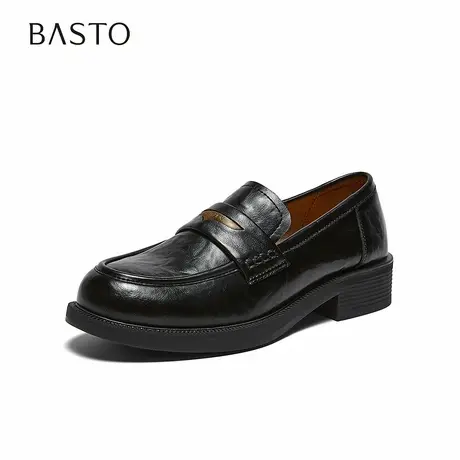 【好物体验专享】百思图2026春季新款乐福鞋学院风女鞋BV301AA6商品大图