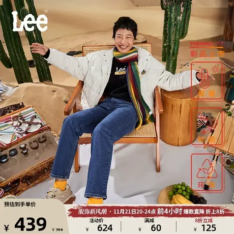 Lee23秋冬新品多版型蓝色五袋款保暖女牛仔裤休闲潮流LWB1004-2图片