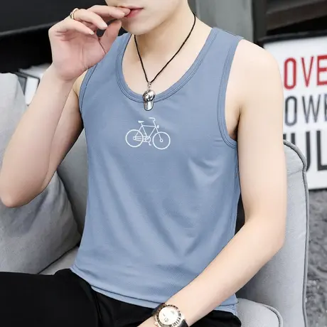 莫代尔背心男夏季薄款冰丝速干凉感运动坎肩吊带篮球健身无袖t恤商品大图