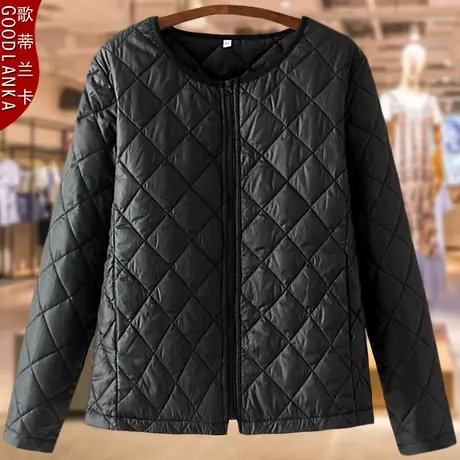 中老年妈妈小棉袄加肥加大码女轻薄款棉衣洋气时尚冬季棉服200斤商品大图