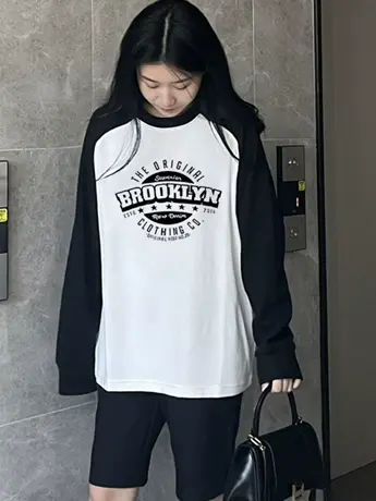 仿棉长袖t恤女2023新款春秋装冬季内搭打底衫洋气减龄设计感上衣商品大图