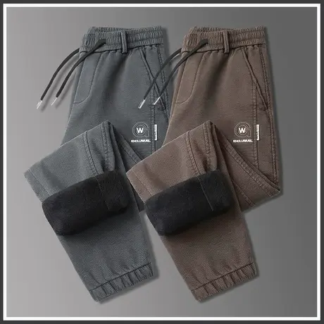 冬季保暖抗寒休闲裤子秋冬款加绒加厚防风束脚美式工装2024年新款商品大图