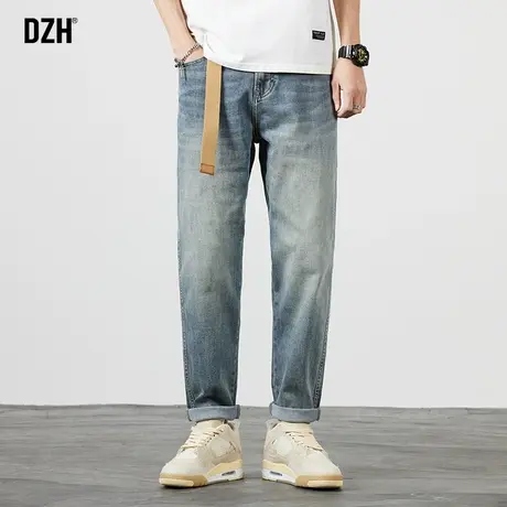 男士牛仔裤春夏款高街大码裤子男小众设计感2023新款水洗休闲长裤商品大图