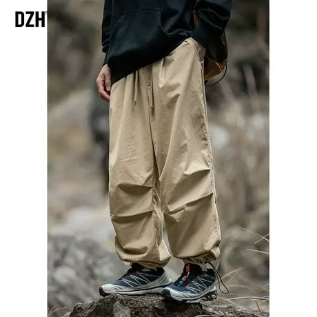 男士户外登山冲锋裤男款卡其色工装裤男秋季束脚2023年新款伞兵裤商品大图