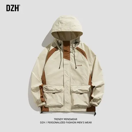 男士冲锋衣外套男2023秋季新款潮牌美式机能工装衣服连帽夹克男款商品大图