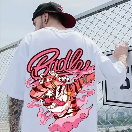 大码男装夏季t恤男短袖胖子宽松加肥加大胖人肥佬衣服潮牌情侣装商品大图