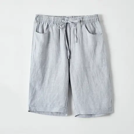 断码99元/件夏季亚麻短裤男宽松休闲薄款沙滩裤棉麻直筒五分裤子商品大图