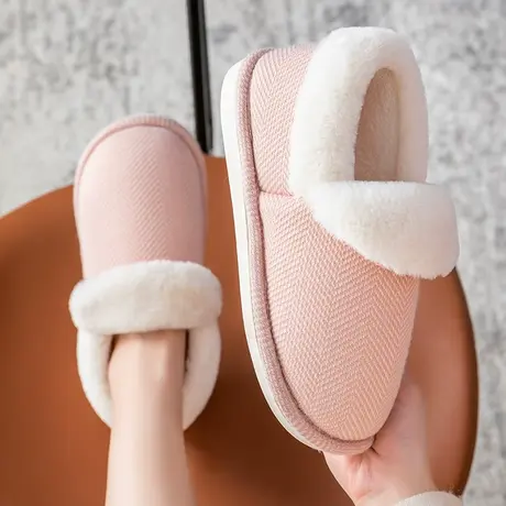 棉拖鞋女包跟冬季加绒加厚保暖室内防滑厚底居家用高帮棉鞋男外穿图片