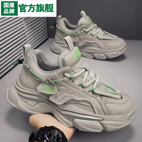 网红爆款男鞋2023新款冬季休闲百搭防滑学生运动跑步增高老爹潮鞋商品大图