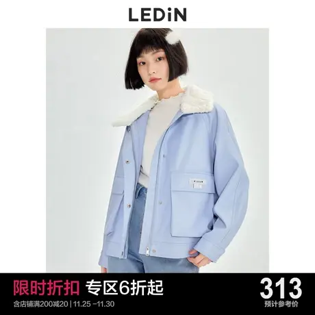 乐町奶油厚外套休闲秋冬新款甜美女士外套女宽松设计感商品大图