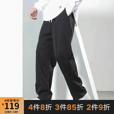 GxxH潮牌大码个性宽松加肥加大号休闲秋季直筒黑色长裤200斤商品大图