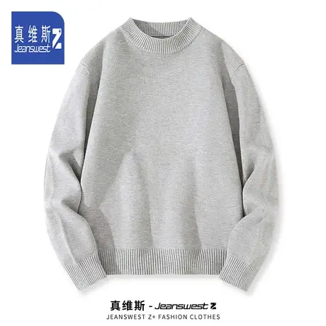 真维斯Z+半高领毛衣男士秋冬季新款男生宽松保暖内搭针织打底衫H图片