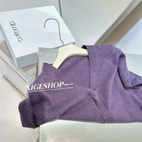 设计感V领麻花针织衫女春夏2024新款韩系气质小个子绿色短袖上衣商品大图