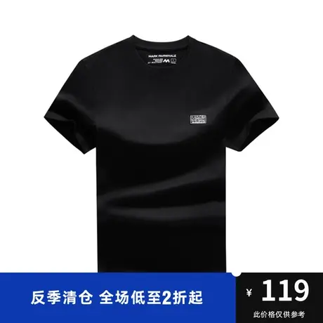马克华菲品牌字母贴布刺绣短袖T恤男时尚休闲简约时尚上衣图片