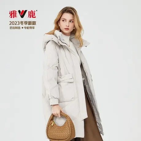 雅鹿2023新款羽绒服女士冬装加厚中长款宽松00730外套韩版图片