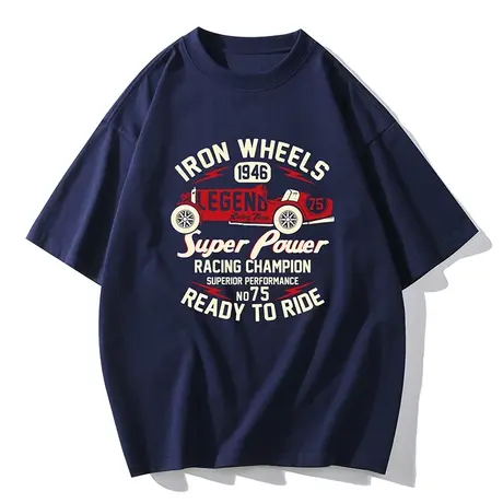 美式高街纯棉重磅短袖t恤男生夏季印花体恤男士圆领上衣男装夏装商品大图