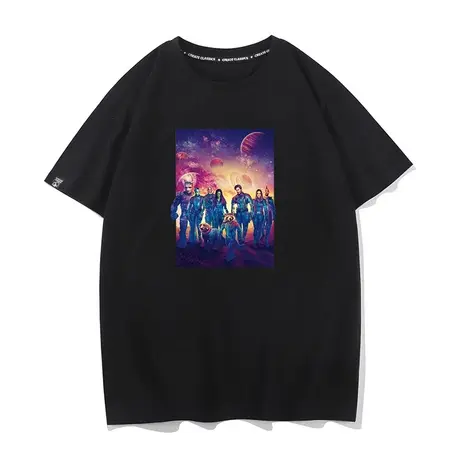 秀洛银河护卫队夏季新款圆领短袖T恤人物印花 纯棉休闲宽松上衣男图片