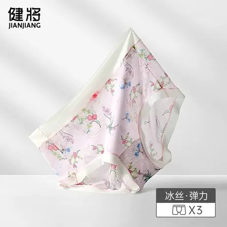 健将冰丝内裤女网孔中腰性感纯棉裆秋冬新款小平角透明女士三角裤图片