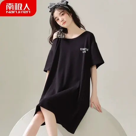 睡裙女夏季纯棉性感短袖夏天2023年新款女士孕妇宽松睡衣女款夏款商品大图