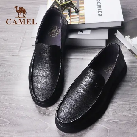 Camel/骆驼男鞋 2020春季新款商务休闲鞋软面牛皮套脚皮鞋潮鞋男图片