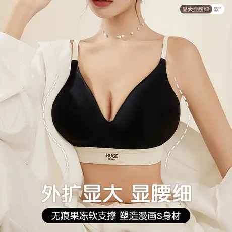 外扩型内衣女小胸聚拢上托显大无钢圈防下垂显腰细无痕漫画文胸罩商品大图