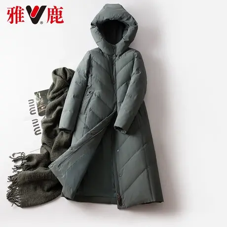 雅鹿羽绒服女中长款2022冬季新款时尚宽松保暖今年流行外套长过膝商品大图