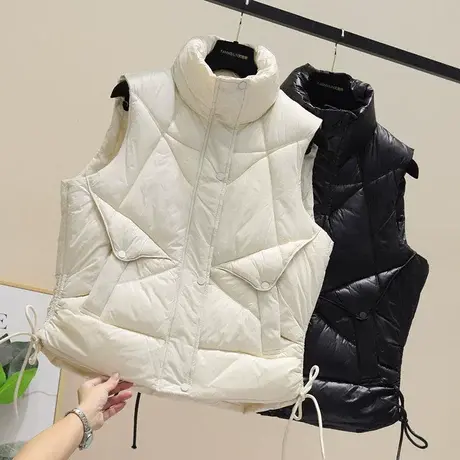 羽绒棉马甲女款外穿2023秋冬季新款短款韩版宽松显瘦休闲棉背心潮商品大图