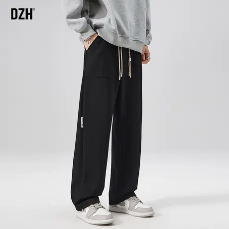 男士黑色直筒裤男2023新款裤子男款秋季休闲裤宽松运动裤美式高街商品大图