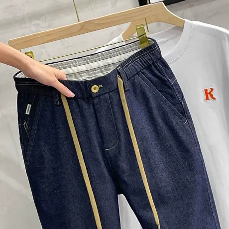 九分牛仔裤男修身小脚裤子男秋冬韩版潮流直筒休闲裤男2023春新款图片