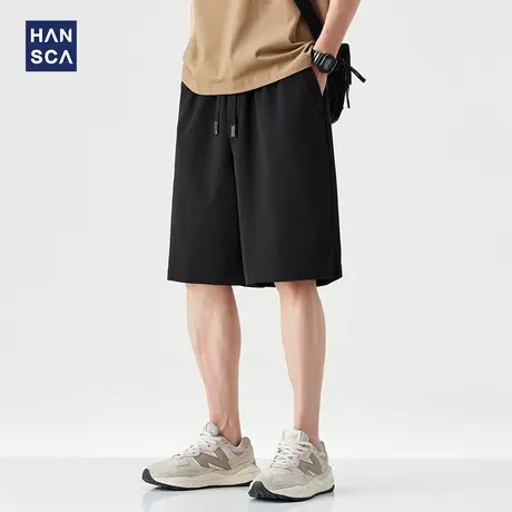 hansca260g双面速干休闲短裤男2025夏季日系户外简约凉感五分卫裤图片