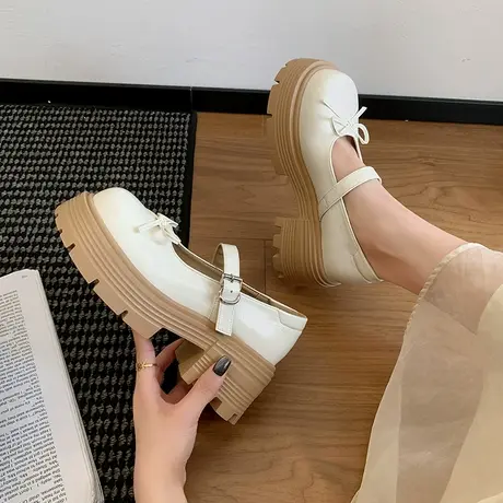 厚底百搭小皮鞋女2025夏季新款日系配裙子单鞋英伦风高级玛丽珍鞋图片
