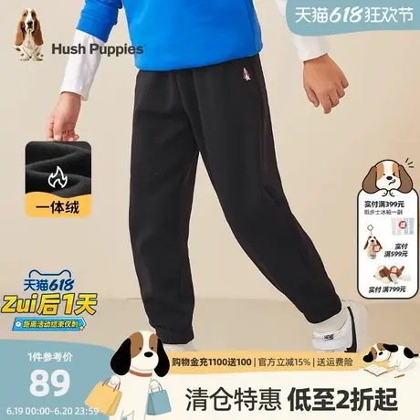 【反光】暇步士童装男童加绒裤子一体绒新款儿童冬季厚运动裤商品大图