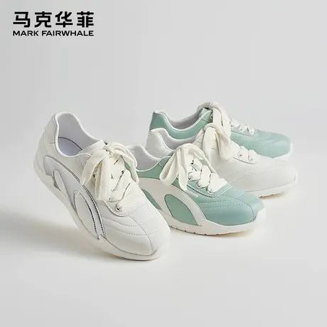 马克华菲女鞋2025早春新款轻便运动德训鞋百搭软底时尚休闲小白鞋商品大图