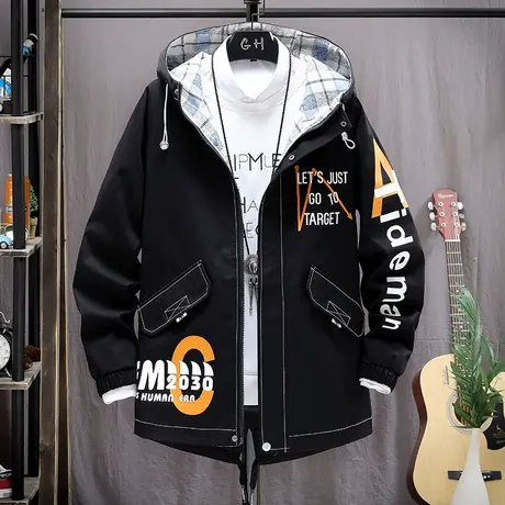 2023新款春秋季男士外套ins韩版机能工装夹克潮牌潮流春装上衣服商品大图